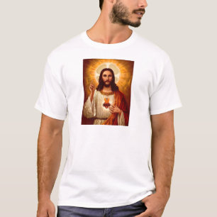 Mooi godsdienstig Heilig Hart van het afbeelding T-shirt