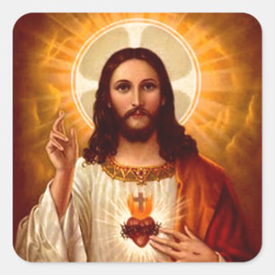 Mooi godsdienstig Heilig Hart van het afbeelding Vierkante Sticker