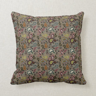 Mooi goud, bruin, beige Sierkussen van Paisley
