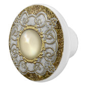 Mooi goud en zilver met een pareljewel design keramische knop (Rechts)