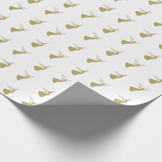 Mooi Goud Kerst Engel Patroon Cadeaupapier (Hoek)