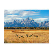 Mooi Gouden Veld Bergen Verjaardag