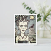 MOOI GRIEZELIG FRANKENELLA MONSTER, GRAVEN, KAT BRIEFKAART (Staand voorkant)