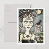 MOOI GRIEZELIG FRANKENELLA MONSTER, GRAVEN, KAT BRIEFKAART (Voorkant / Achterkant)