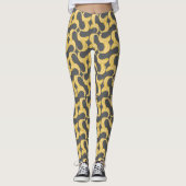 Mooi Grijs en Goud Curves Patroon Leggings (Voorkant)