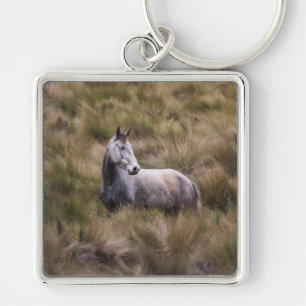 Mooi grijs gekleurd paard sleutelhanger