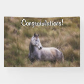 Mooi grijs gekleurd paard Tekst toevoegen Spandoek (Horizontaal)