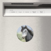Mooi grijs paard magneet (Insitu (Vaatwasser))