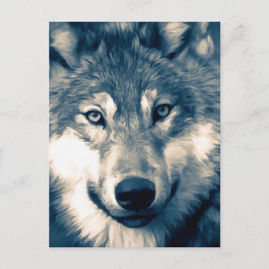Mooi grijs Wolf Woodland Animal Briefkaart (Voorkant)