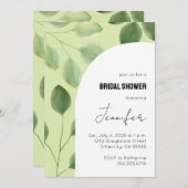 Mooi groen eucalyptus bladeren uitnodiging (Voorkant / Achterkant)