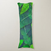 Mooi groen lederen patroon lichaamskussen (Voorkant Verticaal)