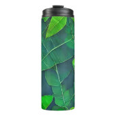 Mooi groen lederen patroon thermosbeker (Voorkant)