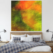 MOOI GROEN & ORANJE MODERN TRENDY ABSTRACT CANVAS AFDRUK (Insitu (Slaapkamer))