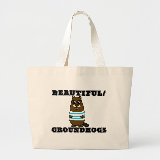Mooi/Grondhogs Grote Tote Bag (Voorkant)
