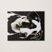 Mooi groot zwart-wit hondenportret legpuzzel (Horizontaal)