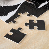 Mooi groot zwart-wit hondenportret legpuzzel (Zijkant)