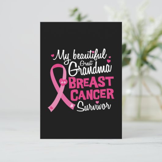 Mooi grootmoeder borstkanker overlevende kaart (Staand voorkant)