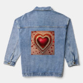 Mooi hart met diamanten denim jacket (Achterkant)