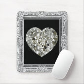 Mooi hart van diamanten Mousepad Muismat (Met muis)