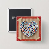 Mooi hart vierkante button 5,1 cm (Voorkant /achterkant)