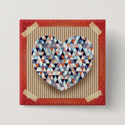 Mooi hart vierkante button 5,1 cm (Voorkant)