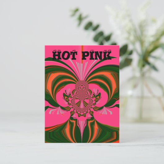 Mooi Heerlijk Afrikaans Heet Roze Rood Gouden Groe Briefkaart (Staand voorkant)