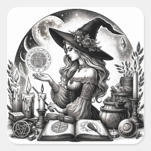 Mooi Heksenapotheek Magische Spreuken Vierkante Sticker