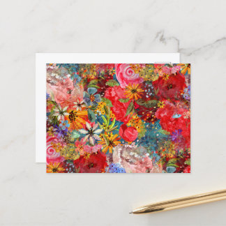 Mooi helder kleurrijk Abstract bloemenpatroon Briefkaart