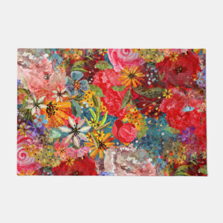 Mooi helder kleurrijk Abstract bloemenpatroon Deurmat