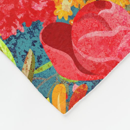 Mooi helder kleurrijk Abstract bloemenpatroon Fleece Deken (Hoek)