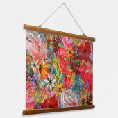 Mooi helder kleurrijk Abstract bloemenpatroon Hangend Wandkleed (Gebogen)