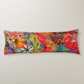 Mooi helder kleurrijk Abstract bloemenpatroon Lichaamskussen (Achterkant)