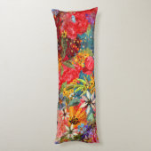 Mooi helder kleurrijk Abstract bloemenpatroon Lichaamskussen (Achterkant (Verticaal))