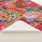Mooi helder kleurrijk Abstract bloemenpatroon Sherpa Deken (3/4)