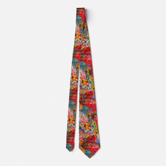 Mooi helder kleurrijk Abstract bloemenpatroon Stropdas (Achterkant)
