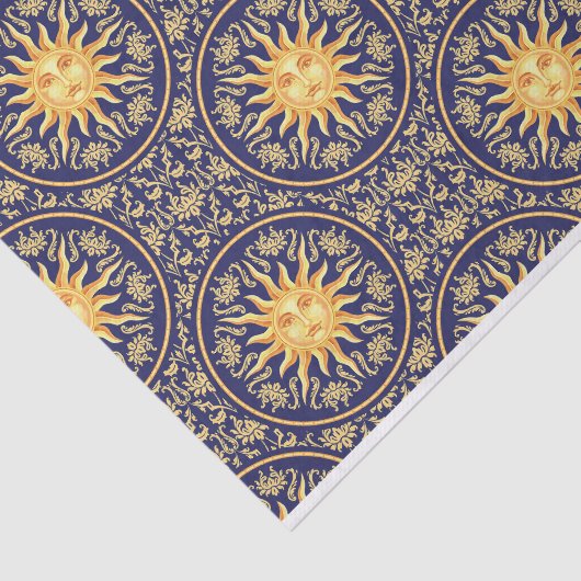 Mooi  hemels zonnetjespatroon tissuepapier (Detail)