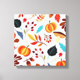 Mooi herfstpatroon canvas afdruk