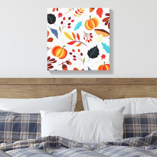 Mooi herfstpatroon canvas afdruk (Insitu (Slaapkamer))