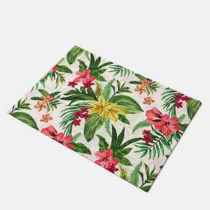 Mooi hibiscus bloempatroon deurmat