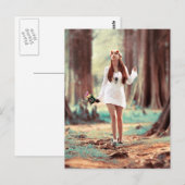 Mooi Hippie meisje in het bos Briefkaart (Voorkant / Achterkant)