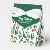Mooi Holly Berry Botanical Kerstfeest Bedankdoosjes (Voorkant Zijde)