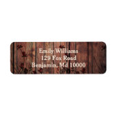 Mooi Hout en Rood Faux Kant Etiket (Voorkant)