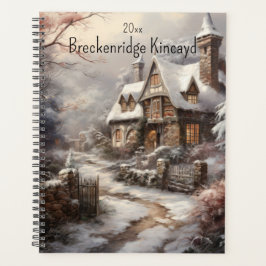 Mooi huis in de winter Scene, Naam wijzigen, Jaar Planner
