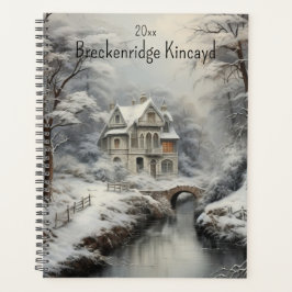 Mooi huis in de winter Scene, Naam wijzigen, Jaar Planner