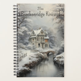 Mooi huis in de winter Scene, Naam wijzigen, Jaar Planner