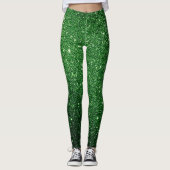 mooi , ierachtig groen glitterpatroon leggings (Voorkant)