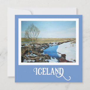 Mooi IJsland winterlandschap fijne kunst groetjes Feestdagenkaart