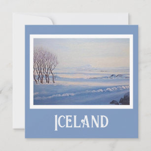 Mooi IJslands landschap beeldende kunst landschaps Feestdagenkaart