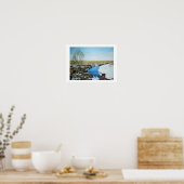 Mooi IJslands sneeuwlandschap beeldende kunst Poster (Keuken)