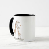 Mooi illustratie van moeder en baby-giraffe mok (Voorkant links)